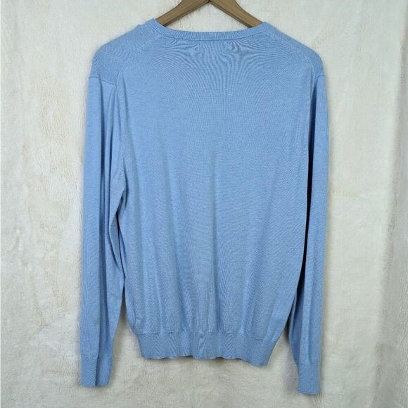 Calvin Klein Men’s Medium Soft Knit Blue Long Sleeve Pullover Sweater Crewneck - Picture 2 of 5